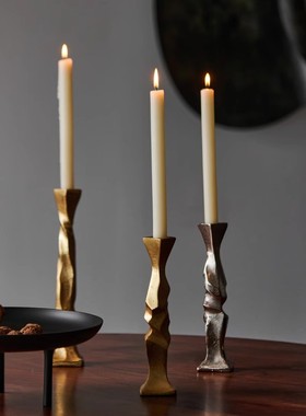 进口欧式复古高脚蜡烛台摆件装饰