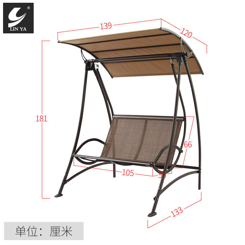 临亚0143秋千顶布配件防水防晒加厚双人秋千顶布摇椅棕色顶布配件 - 图2