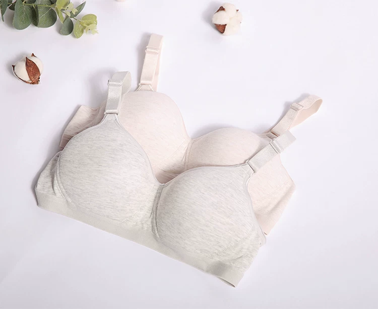 Supporting thin wireless bra, cotton underwear, for middle age
