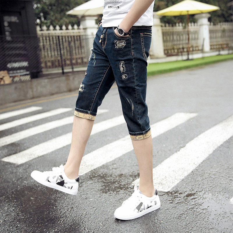 夏季7七分男中裤韩版潮流牛仔裤 二十五岁牛仔裤