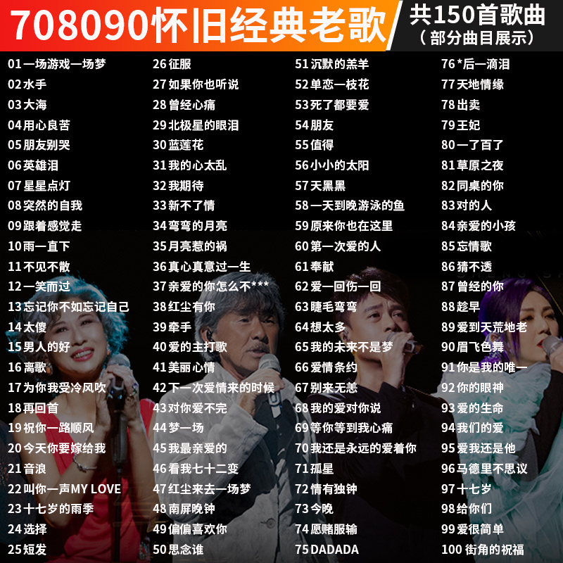 汽车载u盘怀旧经典老歌8090一人一首成名歌曲无损音乐车用mp3优盘 - 图0