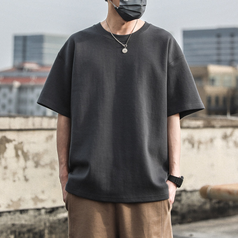 300g重磅夏季纯色T恤男短袖宽松上衣服纯棉半袖体恤白色打底衫潮,淘宝优惠券,粉丝福利购,淘宝优惠卷