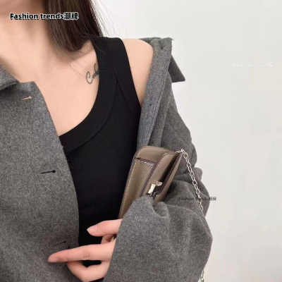 Fashion trends吊带背心螺纹打底防走光显瘦百搭内搭背心女遮副乳