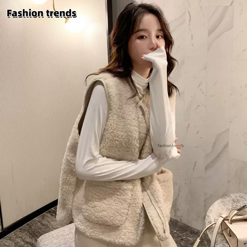 Fashion trends小香风羊羔毛马甲外套女秋季韩版名媛外搭时尚马夹_Fashion trends 潮牌_女装/女士精品-第2张图片-提都小院