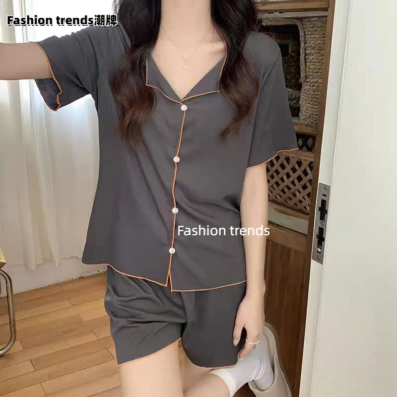 Fashion trends潮牌休闲宽松睡衣女款夏季新款短袖网红家居服套装_Fashion trends 潮牌_女士内衣/男士内衣/家居服-第3张图片-提都小院