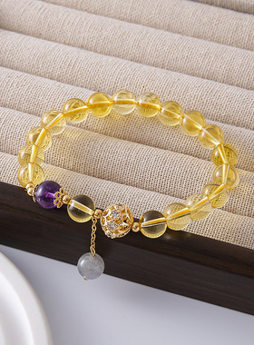 爱情之石天然草莓晶手链女新中式国学桃花石转运珠手串国潮饰品