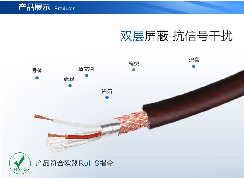 6.5大三芯转双卡农线一分二卡农转6.5音频线卡侬线话筒线调音台线-图2