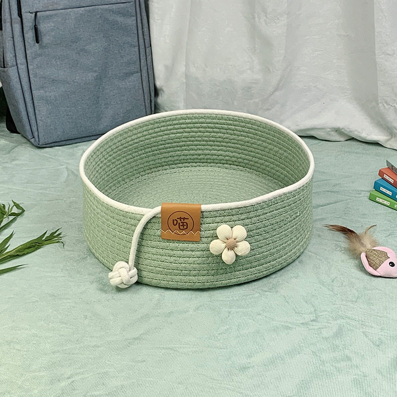 猫窝藤编夏季凉窝猫咪窝四季通用网红猫抓板一体窝深度睡眠可水洗,淘宝优惠券,粉丝福利购,淘宝优惠卷