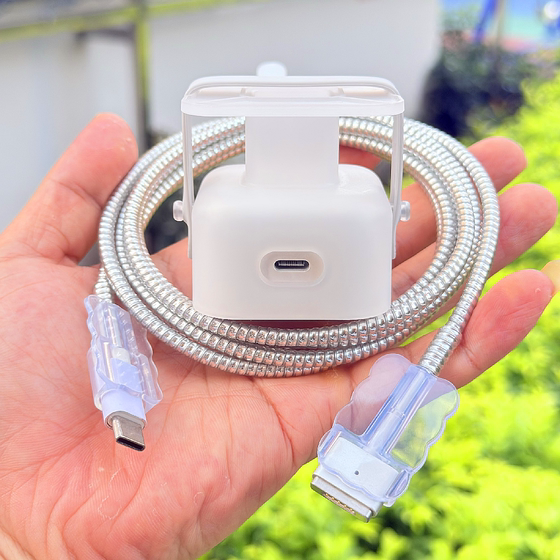 适用苹果Macbook air M5笔记本40w充电器电源壳保护套数据线绕绳