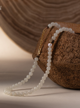 由子野丨昆仑冰雪丨原创天然白玉项链小众925银高级感轻奢锁骨链