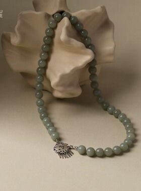 由子野丨纵马踏花向自由丨原创和田玉且末蓝项链小众925银高级感