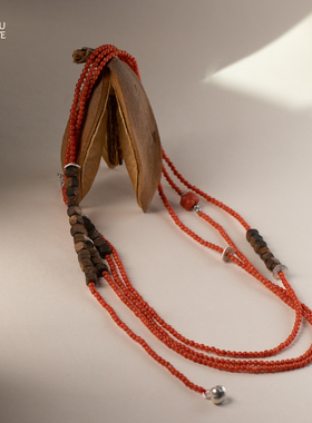 由子野丨柿子红了丨原创天然南红奇楠项链女小众设计高级感多用链