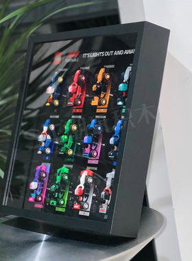 适用于乐高71049抽抽乐F1小车队展示盒上墙相框防尘收纳展示架