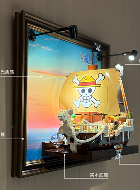 适用于乐高海贼王75639航海王前进梅利号上墙展示相框盒原创