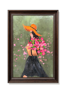 《赴花事》立体轻奢复古现代装饰画