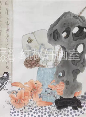 红枫轩画室工笔画白描底稿复古国画素材熟宣纸手绘画稿可直接上色