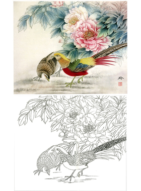 工笔画白描底稿王少卿画稿