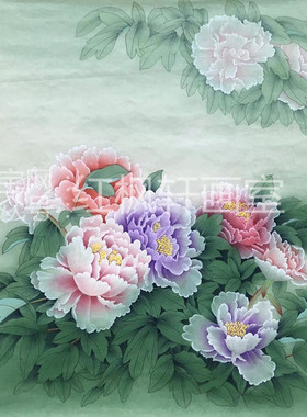 红枫轩工笔画白描底稿牡丹花鸟国画熟宣纸手绘线描画稿可直接上色