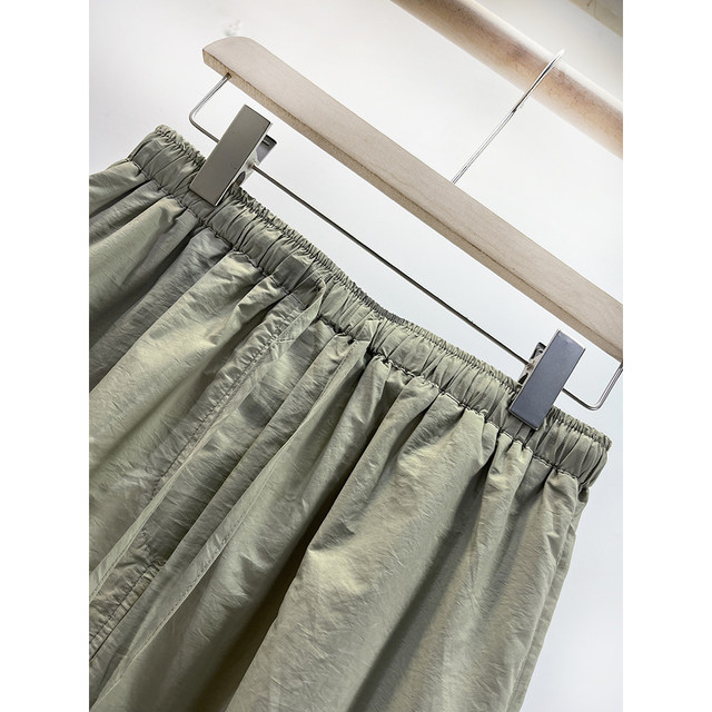 SELF retro Hong Kong style lace-up high-waisted mid-length skirt 2025 autumn new slim thin material workwear skirt 9618