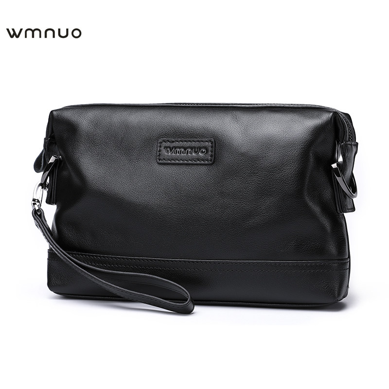 休闲牛皮男手包多功能小背包 wmnuo男士包袋