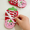 Strawberry shoelace skill board Montessori baby diy accessories homemade busy house hole board toy early education puzzle