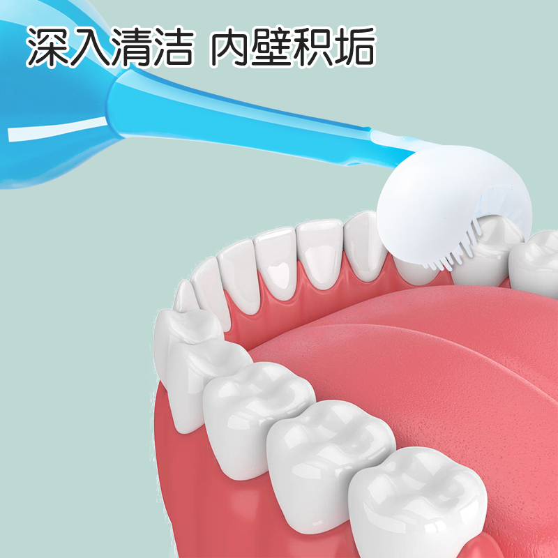 儿童三面牙刷牙膏刷牙宝宝软毛0到3到6一12岁以上小孩换牙期u型3d - 图1