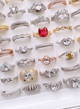 女锆石微镶轻奢小重工夸张戒指