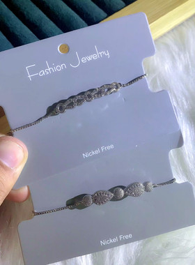 女微镶锆石日韩真金保色抽拉手链