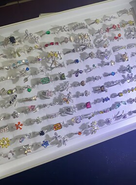 轻奢开口可调彩锆蝴蝶微镶戒指