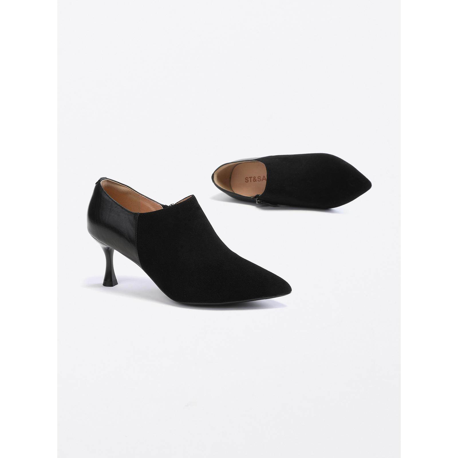 星期六优雅气质时装短靴春秋季新款职业深口单鞋细高跟尖头踝靴女,淘宝优惠券,粉丝福利购,淘宝优惠卷