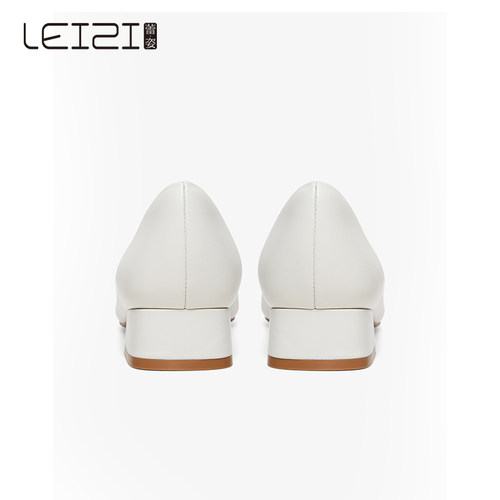 LEIZI蕾姿羊皮单鞋春季商务通勤环形扣优雅百搭女单鞋MD21111061 - 图2
