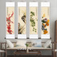 Plum, Orchid, Bamboo and Chrysanthemum Decorative Painting Living Room Four Screen Hanging Scrolls