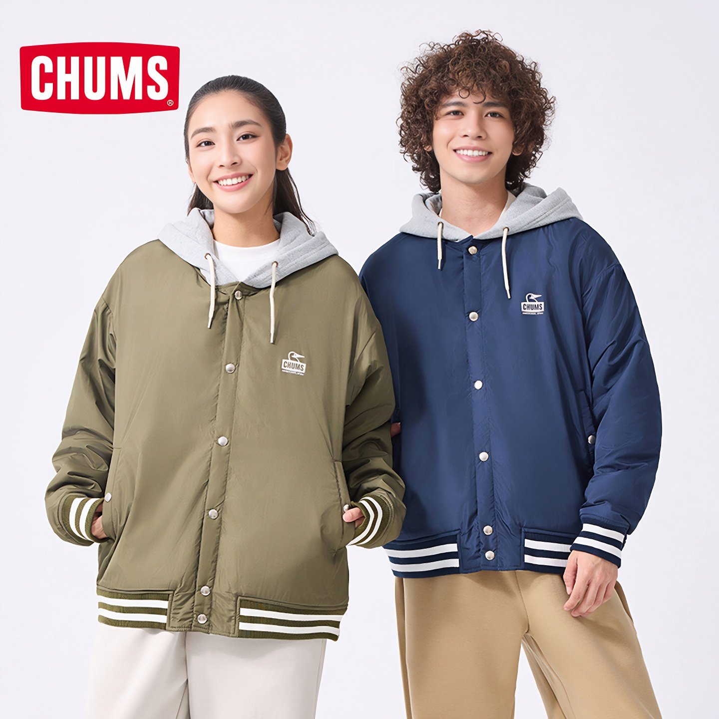 CHUMS洽洽鸟运动休闲夹克连帽棒球外套加厚男女款秋上衣CH00-1465,淘宝优惠券,粉丝福利购,淘宝优惠卷