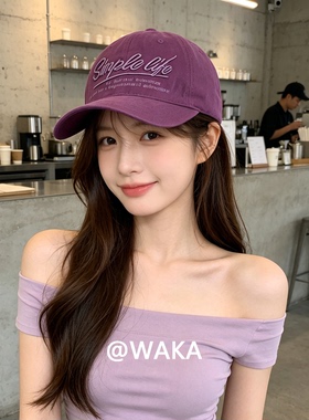 WAKA水洗做旧字母刺绣棒球帽