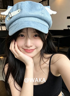 WAKAY2K猫耳报童帽百搭日系