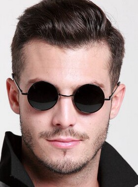 复古圆形金属太阳镜潮太子镜个性