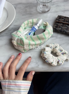 大发试验站 自制碎花发圈基础款百搭韩系少女拼色头绳可爱bm风ins