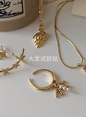 无性别合金甜酷金属珍珠球球戒指