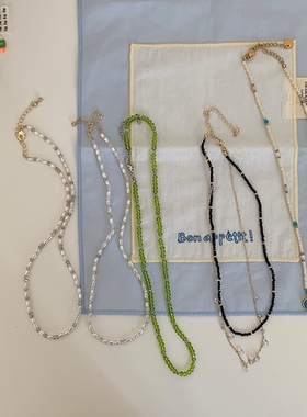 大发试验站 精致串珠项链小众设计感高奢气质百搭锁骨链叠戴项链