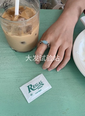 大发试验站 自制天然鹅卵石简约戒指食指戒弹力绳郁金香精致少女