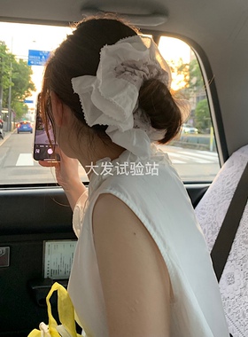 大发试验站 自制精致蕾丝bm风碎花百搭大肠圈少女甜酷辣妹发圈ins