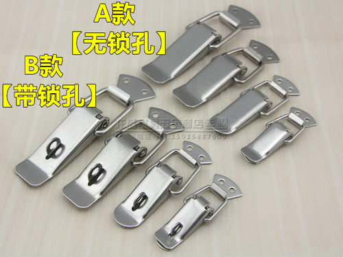 304不锈钢双弹簧自动搭扣 木箱专用锁扣 箱扣 工业搭扣箱包扣 - 图2
