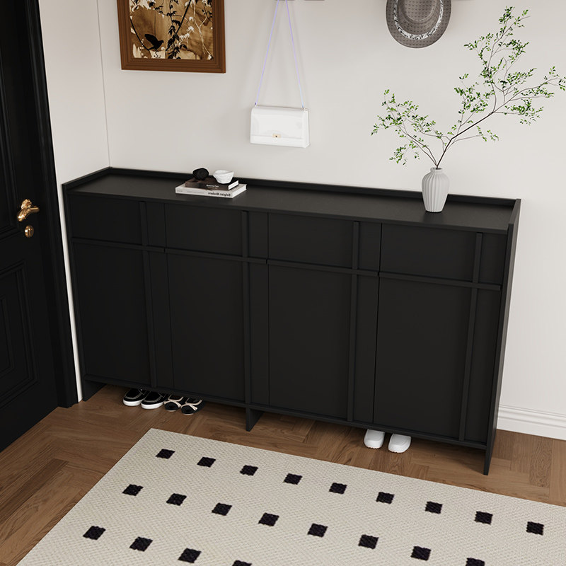 中古风实木鞋柜家用门口玄关柜一体骨骼线复古门口储物柜门外柜子,淘宝优惠券,粉丝福利购,淘宝优惠卷