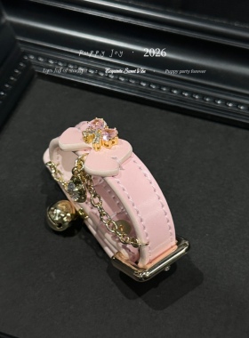 手链 PuppyJoy独家「粉蝶铃」蝴蝶结牛皮手环高级手工定制
