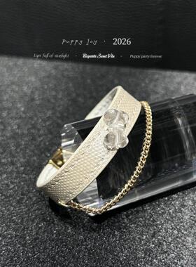 手链 PuppyJoy独家「骨头手环」香槟色蛇皮手环高级手工定制