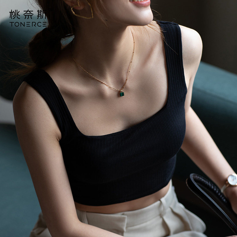 美背夏季短款打底设计感小众背心 桃奈斯背心吊带