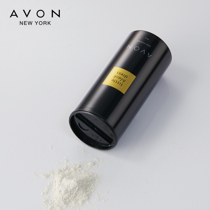 雅芳小黑裙爽身40g爽身粉细腻香粉 avon雅芳晨曦爽身粉