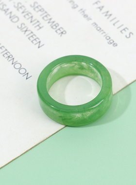 复古港风简约素圈戒指