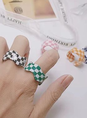 黑色蓝色绿色粉色女戒指