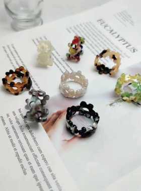 日韩简约戒指树脂经济实惠复古女